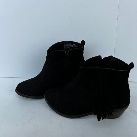 Faded Glory black, fringe, boots, Girls size 3 - Picture 4 of 6